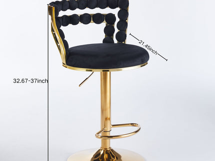 Modern Bar Chair With Iron Tube Legs, Soft Cushions And Comfortable Backrest (Set of 2)