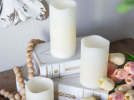 LED Candles With Remote Timer (Set of 3) - Ivory