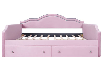 Upholstered Daybed With LED Lights And 2 Drawersme
