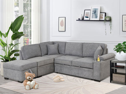 Sleeper Sofa Bed, 2 In 1 Pull Out Sofa Bed L Shape Couch With Storage Ottoman For Living Room, Bedroom Couch And Small Apartment