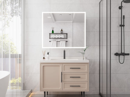 Bathroom Medicine Cabinet With Lights, LED Medicine Cabinet With Mirror, Lighted Medicine Cabinet With Defogger