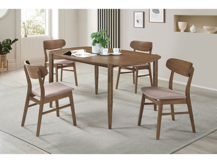 Whisten - Dining Set With Rounded Tabletop And Upholstered Chairs