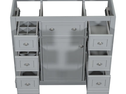 Modern Bathroom Vanity Base Only With 1 Cabinet And 6 Drawers