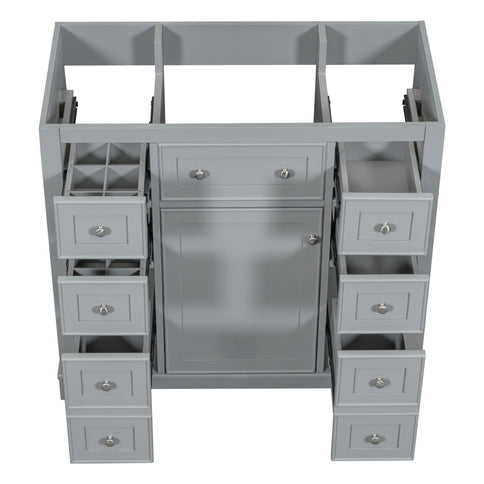 Modern Bathroom Vanity Base Only With 1 Cabinet And 6 Drawers