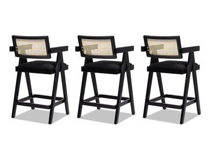 Milan - Modern Webbing Back Stool With Arms (Set of 3)