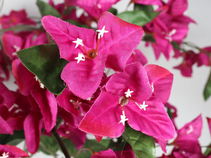 Artificial Bougainvillea Tree, Realistic Faux Potted Plant For Indoor Home Decor - Dark Pink / Green Leaves