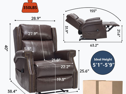 Manual Recliner Chair  With Heavy Duty Motion Mechanism, 8 Vibrating Nodes And 3 Massage Modes For Living Room