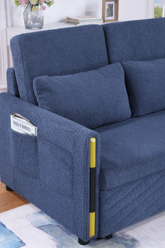 Percy - Teddy Sleeper Loveseat With Dual-Pull Sleeper Design