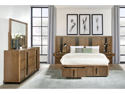 Moraga - 5 Piece Queen Bedroom Set With Fluted Panel Design - Ash Brown