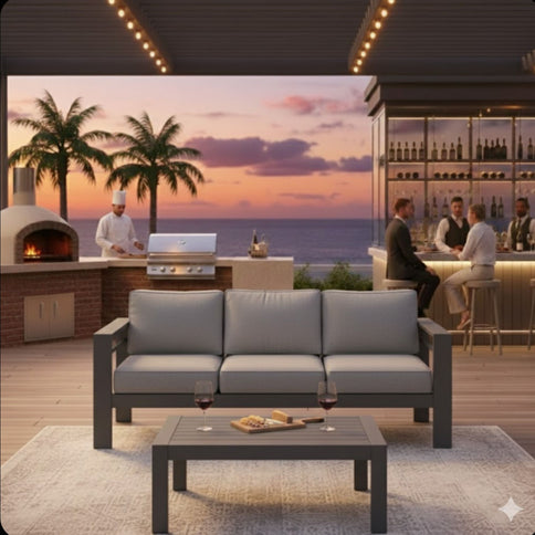 Outdoor Patio Set All-Weather With Thick Cushions