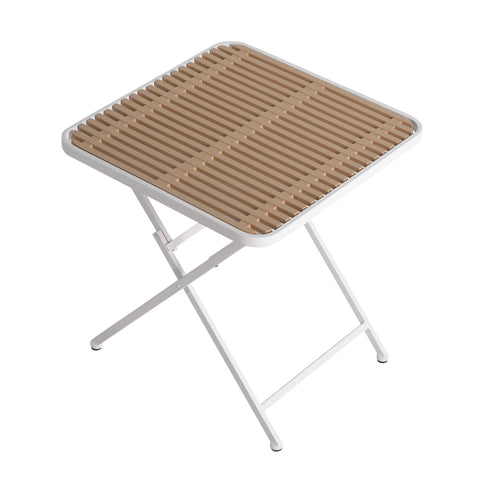 4 Piece Set Of Color Block Designed Single Chairs With Folding Square Table - Grain Yellow / Haze Green / Khaki / Tropical Orange / White