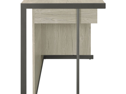 Brisley - Office Desk With Adjustable Keyboard Tray And 3 Drawer Storage - Beige / Gray