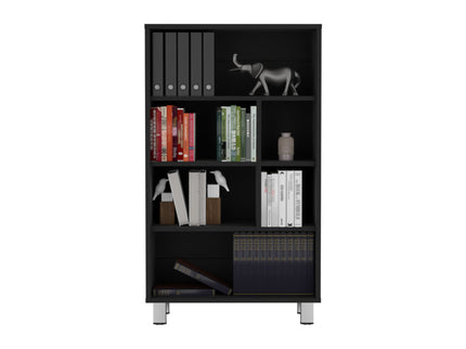 Bookcase, 6 Shelves, 4 Legs - Black