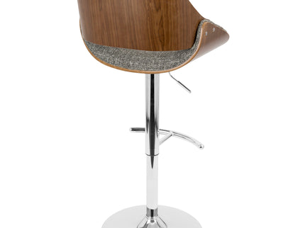 Fabrizzi - Mid Century Modern Adjustable Barstool With Swivel With Rounded T Footrest (Set of 3)