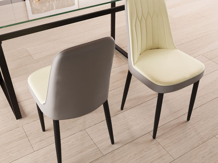 Modern Dining Chair With Cushions And Metal Legs