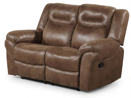 1 Piece Power Reclining Loveseat With USB Port, Fully Upholstered Pillow Arms And Headrest - Brown