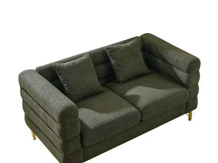 Oversized 2 Seater Sectional Sofa With Deep Seating And 2 Pillows