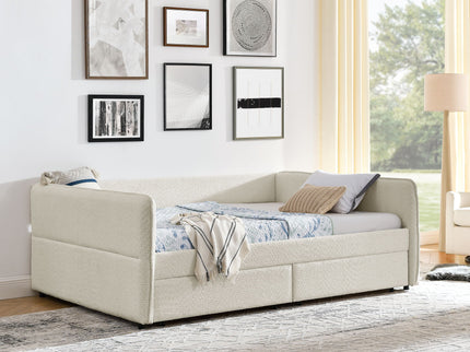 Upholstered Daybed & 2 Drawers