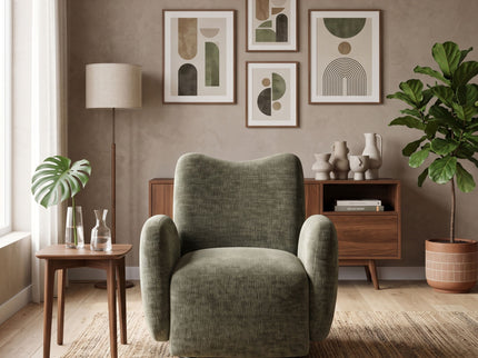 360° Swivel Accent Chair For Living Room - Olive Green