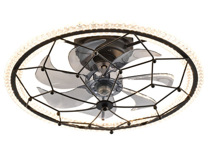 Ceiling Fan With Light And Remote Control, 6 Speeds, 3 Color Options - Matte Black
