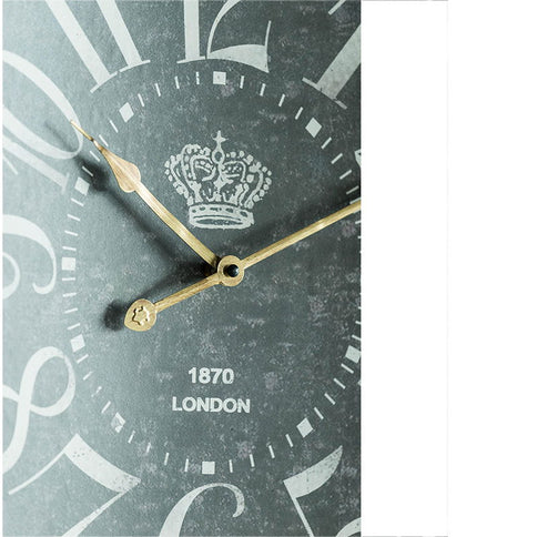 Large Vintage Rectangular Wall Clock With Numerals, Home Decor Accent Clock - White / Black