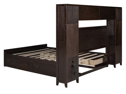 Bed With All In One Cabinet, Shelf And Sockets