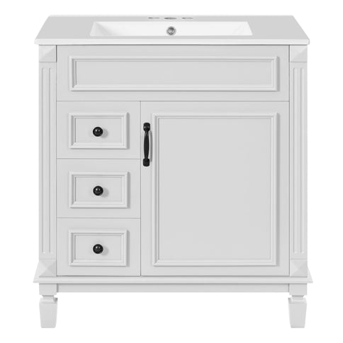 Bathroom Vanity With Sink, Cabinet With 2 Drawers And Adjustable Shelf