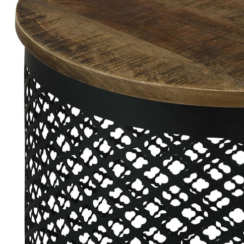 Drum Base Accent Table - Brown