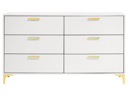 Karena - Rectangular 6 Drawer Dresser - White