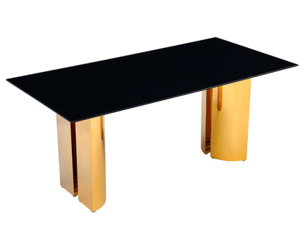 Rectangular Dining Table - Gold / Black