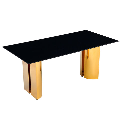 Rectangular Dining Table - Gold / Black