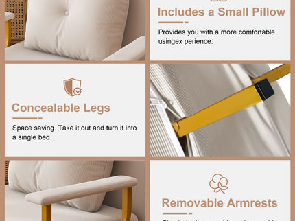 5 In 1 Folding Sofa Bed With 5 Position Adjustable Backrest