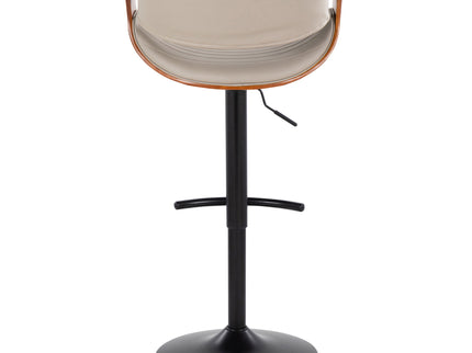 Symphony - Mid Century Modern Adjustable Barstool With Swivel With Rounded T Footrest (Set of 2)