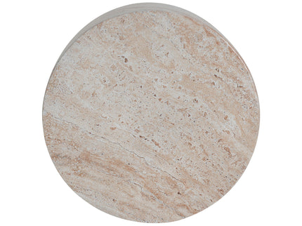 Outdoor / Indoor, Lightweight Concrete Side Table With Travertine - Beige