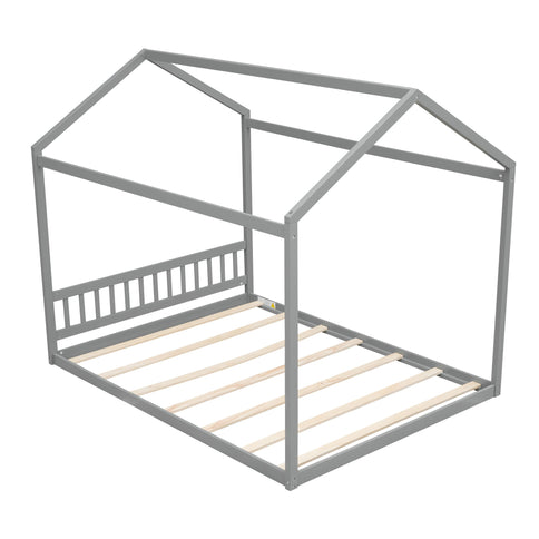 Wooden House Bed With Headboard
