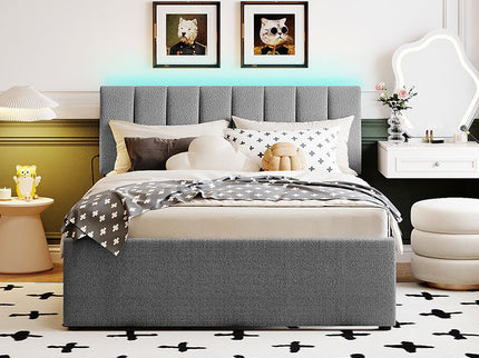 Upholstered Platform Bed With Trundle
