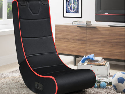 Foldable Gaming Chair With Onboard Speakers, Bluetooth Connection - Black / Red