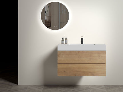 Alice - Bathroom Vanity With Sink, Large Storage Wall Mounted Floating Bathroom Vanity For Modern Bathroom