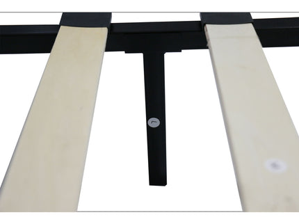 King Size Upholstered Platform Bed Frame With Button Tufted Fabric Headboard, No Box Spring Needed, Wood Slat Support