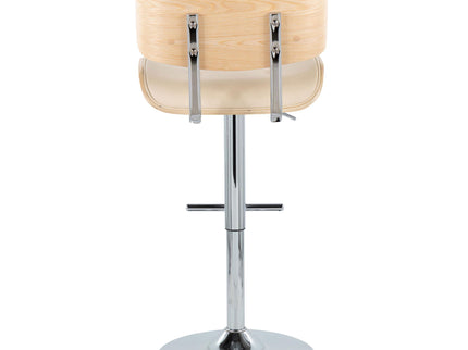 Lombardi - Contemporary Adjustable Barstool With Swivel With Straight T Footrest (Set of 2)