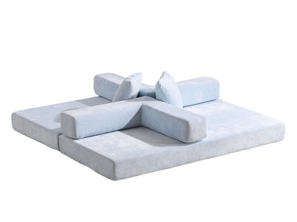 Convertible Floor Sofa Bed With Pillow Back Support Armrest