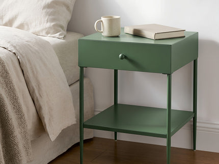 Colette - 1 Drawer Nightstand With Bottom Shelf - Green