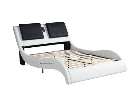Platform Bed Frame With LED Lighting, tooth Music, Vibration Massage
