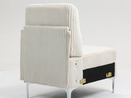 Single Couch Modular Armless Accent Chair With Back Cushion
