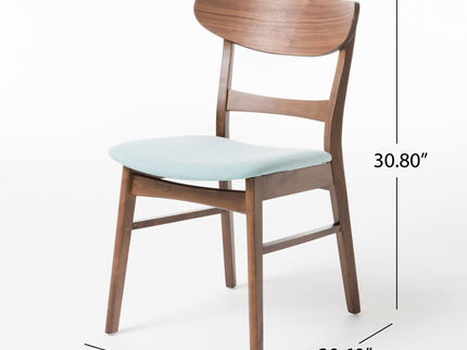 5 Piece Dining Set & 1 Table And 4 Upholstered Chairs - Mint / Walnut