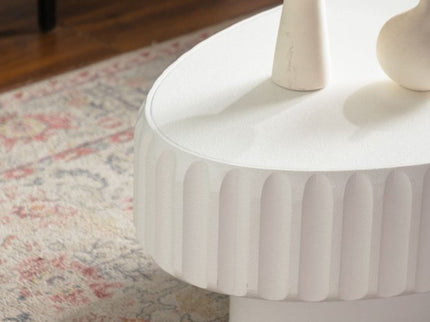 Fluted Storage Table With Lift Off Lid