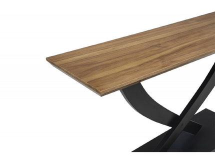 Entryway Console Table With Cross Legs Design - Natural / Espresso