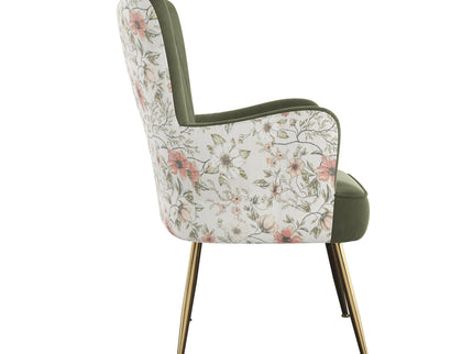 Accent Chair With Unique Print Fabric