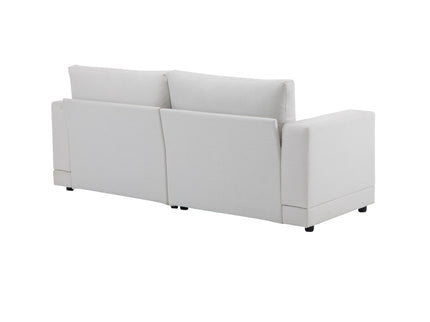 Modern Square Arm Sofa With Soft Fabric Upholstery, Deep Cushions