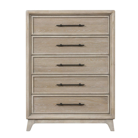 1 Piece Chest With Handles, Angled Legs, Ball Bearing Glides - Oak
